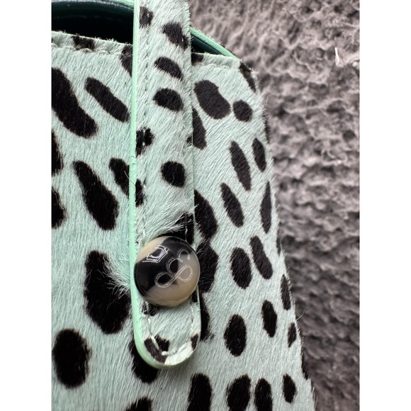 Edie Parker‎ Dalmation Print Real Calf Hair Leather Hand Bag Green - Picture 7 of 12